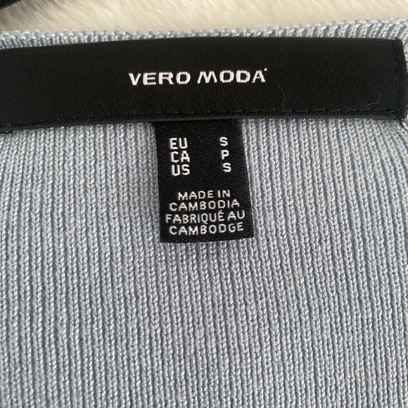 LIGHT BLUE KNIT TOP WITH BALLOON SLEEVES - Picture 3 of 3